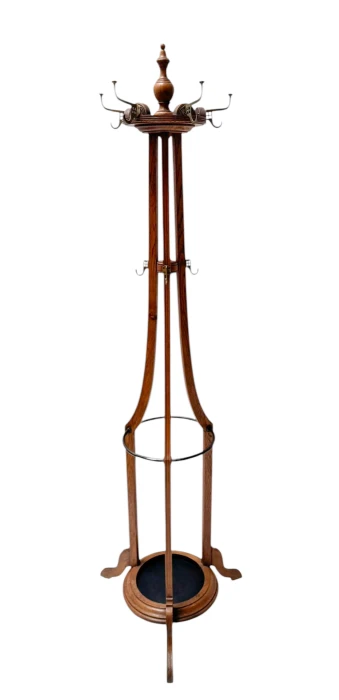 Arts & Crafts Coat Stand or Porte Manteau with Rotating Top, 1900s